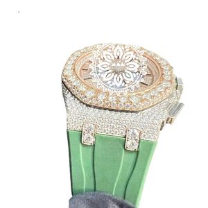Charm_Jewels Luxury Women's Rose Gold <b>Diamond</b> <b>Watch</b> Irregular Analog Mechanical 42mm Sapphire Crystal Folding Clasp - Product Image 5
