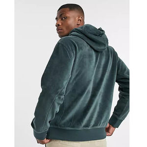 Winter Fall Trendy Blank <b>Velour</b> Hoodie Unisex Pullover <b>Sweatshirt</b> Embroidered Logo Custom Men's Plain Dyed High Quality Plus - Product Image 4