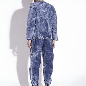 Conjunto Deportivo Vintage para Hombre con Lavado Ácido, Estilo Urbano Oversize, Dos Piezas, Sudadera y Pantalones Deportivos con Logotipo Personalizado - Product Image 3