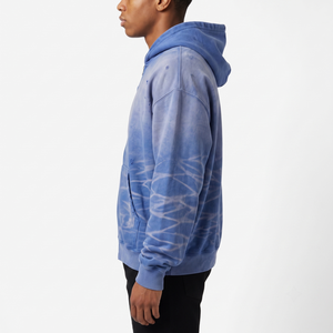 Custom 400GSM Heavyweight Zip Hoodie for Men Vintage Wash Distressed Oversized Boxy Graphic Embroidery Blank Streetwear - Product Image 3
