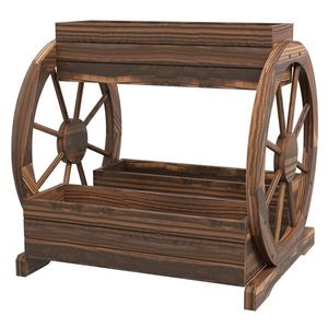 Fioriera in Legno a 3 Livelli, Vaso Rialzato Quadrato per Giardino e Fattoria, Contenitore per Piante da Esterno con Funzione di Irrigazione - Product Image 2
