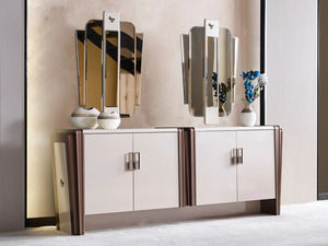 Ensemble de salle à manger moderne de luxe en teck massif, écologique et durable, avec 7 chaises et table rectangulaire dorée, idéal pour entrée d'appartement contemporain - Product Image 6