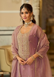 Pantalon Kurti en soie lourde avec broderie avec Dupatta pour fête et festival de l'Inde Export - Product Image 5
