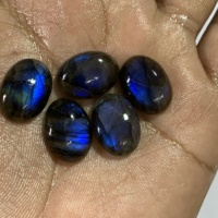 Cabochon ovale à facettes en labradorite bleue naturelle de haute qualité, certifié IGI, 13x18 mm, sans monture