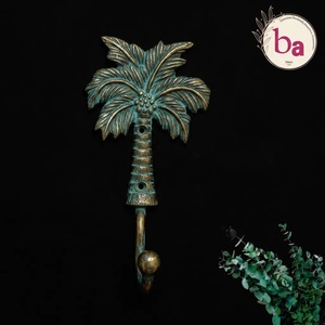 Crochet mural Ba Palm Tree en fonte, style vintage, fait main, écologique, réglable, simple, installation autocollante pour - Product Image 1