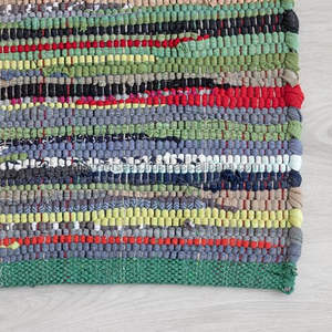 Alfombra trenzada hecha a mano, alfombrilla rectangular para suelo, Alfombra tejida a mano, acento decorativo para el hogar - Product Image 4