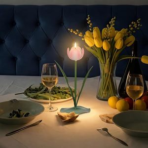 Support de bougie chauffe-plat en forme de tulipe, résistant à la chaleur, pour décoration intérieure - Product Image 1