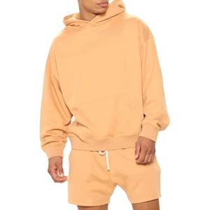 Conjunto Deportivo de 2 Piezas para Hombre, Sudadera con Capucha y Pantalones Cortos Lisos, Estilo Nuevo y Excelente, Logotipo al por Mayor, Algodón - Product Image 1