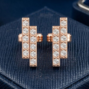 14K Gold Brilliant Cut Lab Grown Diamond Stud <b>Earrings</b> | Women's Trendy Handmade <b>Fine</b> Jewelry RIZTA JEWELS | Party Gift - Product Image 5