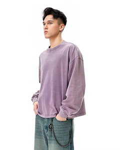 Camisetas de Manga Larga para Hombre, Personalizadas, 270 g/m², Tejido Sólido Vintage, Corte Cuadrado, Lavado, Estilo Oversize, Venta al Por Mayor - Product Image 4