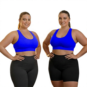 Women's Plus Size <b>Racerback</b> Sports <b>Bra</b> Medium Support Solid Color Fitness Yoga Top Gray Purple - Product Image 6