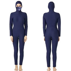 Maillot de bain islamique imprimé à manches longues pour femme, style musulman, coupe haute, burkini islamique 1 pièce en Spandex/Nylon - Product Image 2