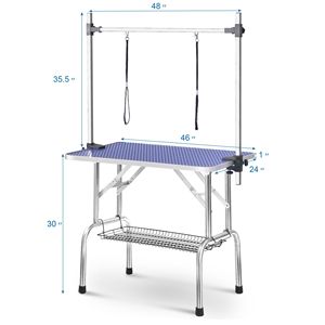 Tavolo da Toelettatura Professionale in Legno da 46 Pollici per Cani e Gatti, con Morsetti Regolabili e Alimentazione Elettrica - Product Image 6