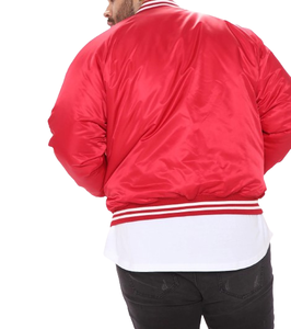 Baseball Satin Varsity Jacket Vintage Varsity Style Fashion Bomber <b>Men</b> Women Plus Size <b>Men's</b> Polyester Jacket with Satin Lining - Product Image 6