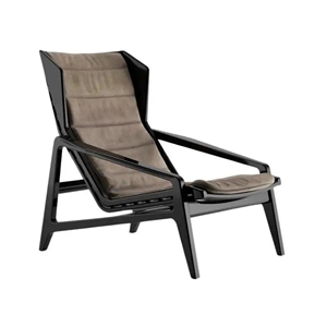 Modern Solid Wood Lounge <b>Chair</b> with Fabric <b>Cushion</b> for Living Room & Hotel Furniture - Product Image 2