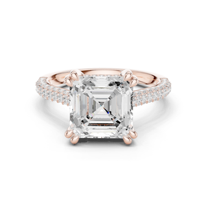 แหวนเพชรทรงแอสเชอร์ที่ได้รับการรับรองจาก GRA ผลิตจากทองคำกุหลาบ 14k เครื่องประดับอันหรูหรา ออกแบบมาเพื่อสไตล์เหนือกาลเวลา - Product Image 1