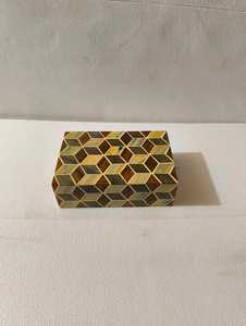 Boîte à bijoux carrée de luxe moderne en bois artisanal avec incrustation de os naturel, écologique, capacité 0-1L pour collier, bracelet, bague - Product Image 3