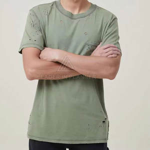 Camiseta Desgastada de Alta Calidad, Diseño OEM, Camiseta de Algodón Desgastada Hecha en Pakistán - Product Image 3