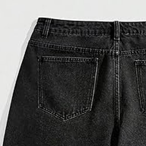 Shorts de Mezclilla Personalizados al Por Mayor, Estilo Urbano, Cintura Media, para Hombre, con Pedrería, Color Sólido, Tejido Transpirable y Ecológico - Product Image 5