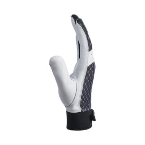 Guantes de cuero de dedo completo con patrón hexagonal blanco y negro, antideslizantes y transpirables para deportes, guantes unisex para bateo de béisbol - Product Image 4
