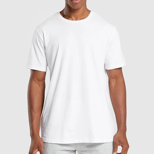 Custom Logo 230GSM Heavy Weight Fleece <b>Silk</b>/Cotton Comfortable Regular Fit <b>Black</b> White <b>Men's</b> Plain High Quality Pro T-<b>Shirts</b> - Product Image 5