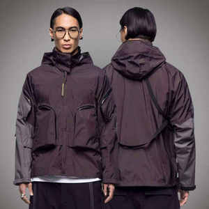 Custom Men's Techwear Jacket Waterproof Windbreaker Tactical Streetwear Cyberpunk Cargo Jacket Urban Functional Hooded Coat - Product Image 1
