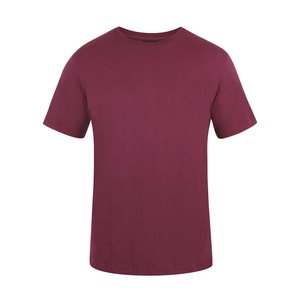 T-shirt à manches courtes col rond pour homme, couleur bordeaux, 100% coton, qualité supérieure, orienté export - Product Image 6