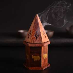 Brûleur de Bakhoor en bois fait main pour mariages et festivals, diffuseur d'aromathérapie d'ambiance, bougies et parfums d'intérieur, porte-encens en bois - Product Image 6