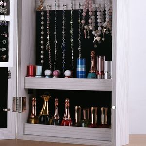 Armadietto Portagioie Salvaspazio con Specchio, Montabile a Parete/Porta, con Chiusura di Sicurezza - Spedizione Gratuita - Product Image 4
