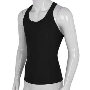 <b>Men's</b> Black Knitted Tank Top O-Neck Solid Color Casual Sleeveless Top Top on Sale Best Quality <b>Singlets</b> <b>for</b> <b>Men</b> - Product Image 4