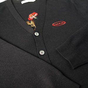 Cardigan en coton brodé de roses rouges, veste <span class=keywords><strong>pull</strong></span>, design tendance automne, sur mesure, <span class=keywords><strong>pull</strong></span> haut de gamme - Product Image 4