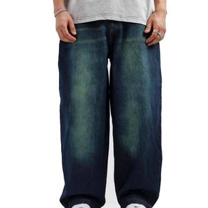 Wholesale Men's Mid Waist Soft Denim Wash Slim Fit Midweight <b>Summer</b> Jeans Straight Slim Baggy Pants - Product Image 4