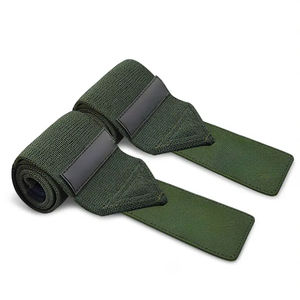 Agarraderas de Cuero para Levantamiento de Pesas con Logotipo Personalizado, Sin Tiza, Sin Dedos, Antideslizantes, Correa de Muñeca Ajustable, Agarraderas para Entrenamiento Cruzado en el Gimnasio - Product Image 1