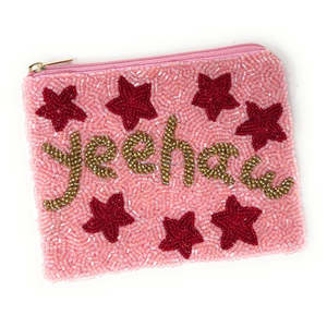 Pochette perlée tendance Yeehaw, pochette à fermeture éclair motif étoile, sac de soirée Western Cowgirl fait main, cadeau de mariage unisexe, porte-monnaie compact en gros - Product Image 2