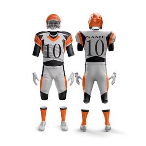 Ensemble de maillots de football américain, col en V, manches courtes, polyester sublimé anti-humidité, uniforme violet et gris, unisexe, adulte, toutes tailles - Product Image 2