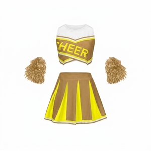 Uniformes de Animadoras Personalizados con Logotipo OEM, Color Verde y Negro, Tallas Grandes, Ropa de Práctica para Adultos, Vestidos y Faldas para Mujeres, Disfraz de Spandex/Poliéster - Product Image 2
