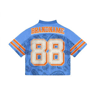 Maillot de football américain rétro tendance streetwear, impression sublimée personnalisée, maille, unisexe - Product Image 3