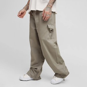 Pantalon cargo jogger en toile de coton 100% de haute qualité, léger, décontracté, personnalisé, torsadé, coupe droite, surdimensionné, taille mi-haute - Product Image 2