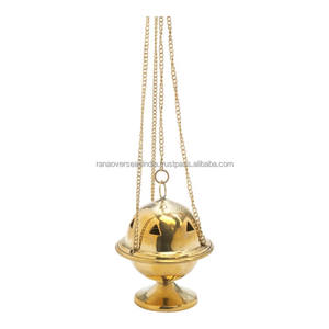 เตาเผากำยานทองเหลืองทำมือพร้อมสายโซ่ ขนาด 3.94 นิ้ว สำหรับใช้ในบ้านและโบสถ์ - Product Image 3