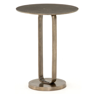 Table basse ronde classique en métal avec plateau en bois, finition noire et marron, pour la décoration du salon. - Product Image 3