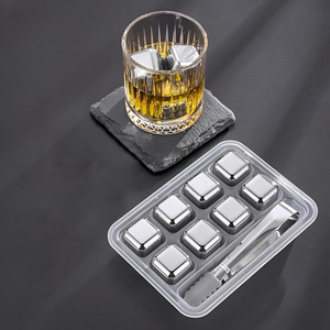 Cubitos de Hielo Reutilizables de Acero Inoxidable, Piedras de Whisky Metálicas para Enfriar Bebidas sin Diluir, para Uso en Bares de Cócteles - Product Image 2