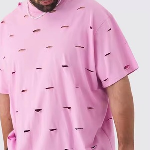 T-shirt Homme 2026 en Coton Lourd 100% Distressed à Manches Courtes, Coupe Oversize, Impression Sérigraphique, Logo Personnalisé, Coupe Courte - Product Image 6