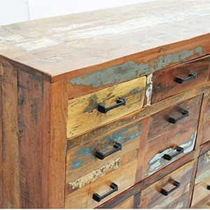 Old Reclaimed Wood Multi Drawer <b>Sideboard</b> Farmhouse <b>Storage</b> Cabinet Antique Living Room Console - Product Image 5