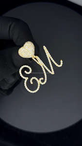 Pass Diamond Tester Élégant Style Féminin De Luxe 925 En Argent Sterling Moissanite Diamant Hip Hop Initial Nom Plaque Pendentif Ensemble - Product Image 3