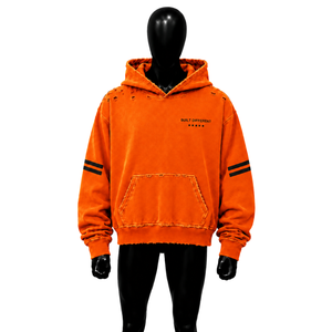 High Quality Men's <b>Orange</b> Oversized <b>Hoodie</b> Casual Autumn Wear Built Different Print Front Drop Shoulder Long Sleeves Warm Lining - Product Image 1