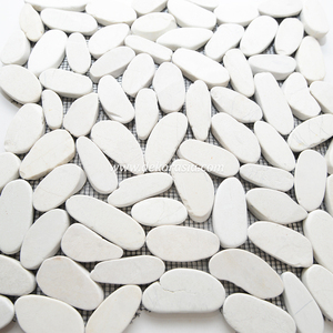 Premium Decorative White <b>Stone</b> Pebble Slice Tiles for Outdoor Garden <b>Landscaping</b> and Modern Home Decor - Product Image 3