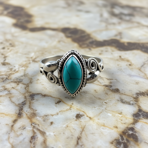 Bague de mode bleu turquoise, poids 3,2 grammes - Product Image 3