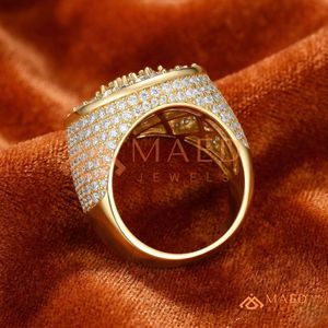 Luxury Iced Out Ring - 14K Gold Plated Hip Hop Baguette Statement Ring luxury alternative to traditional yellow gold Ring - Product Image 3