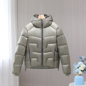 Same Style Ultra-puffy Men's Women's Short Hooded <b>Jacket</b> Zipper Closure Coated <b>Waterproof</b> Antibacterial Cold Resistant - Product Image 4