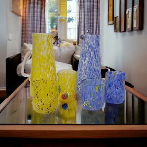Ensemble de carafes bleues artisanales de luxe en verre pour l'eau et les boissons, vaisselle de cuisine personnalisée de haute qualité, nouveaux cadeaux indiens pour mariage et Noël - Product Image 3